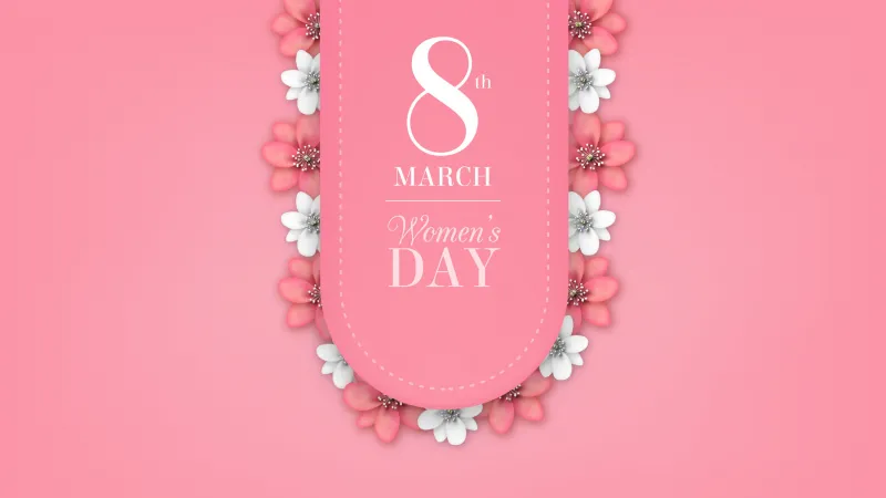 Women's Day, 8th March, Pink background