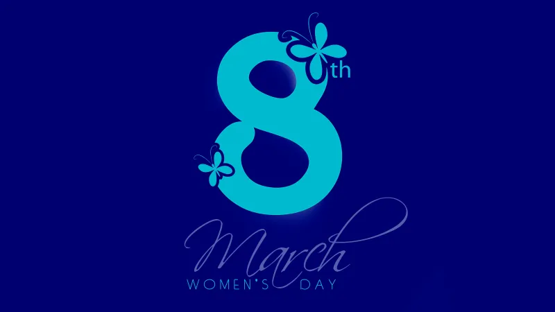 8th March Women's Day Wallpaper, Dark blue