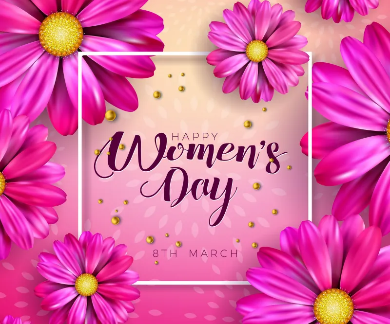 Happy Women's Day, Pink flowers