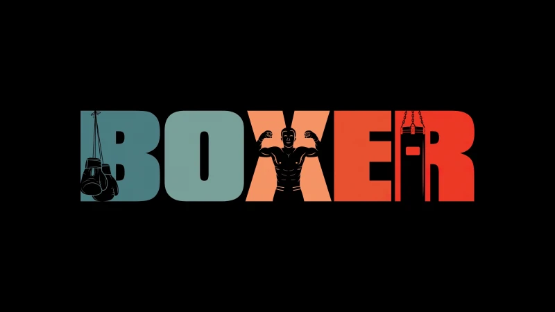 Boxer Black background, 5K, Boxing