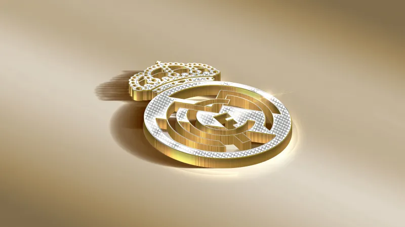 Real Madrid CF Golden, 5K Logo, Spanish, Football club