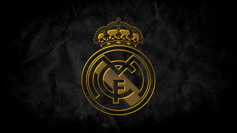 Real Madrid CF Dark background, Logo, Spanish, Football club