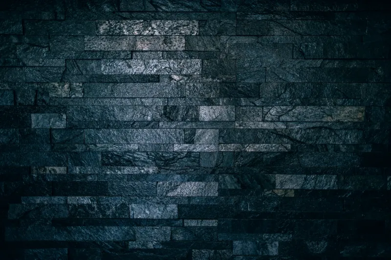 Stone wall Dark background, Brick wall, 5K, Dark Mode
