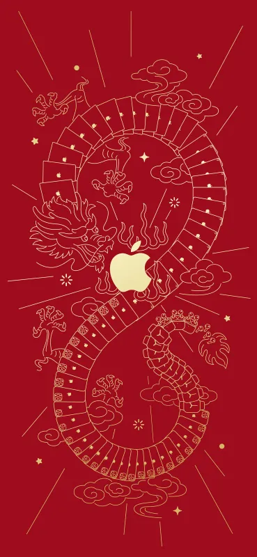 Apple Year of the Dragon, iPhone wallpaper 4K