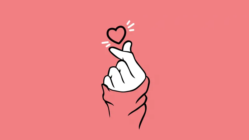 Finger heart, Pastel background