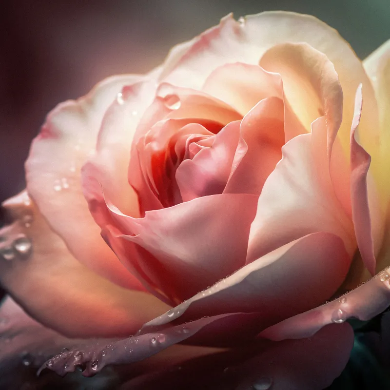 Pink rose dew drops, 4K iPad wallpaper