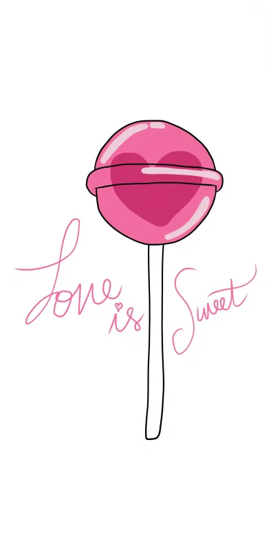 Pink Lollipop wallpaper, iPhone background, Love is Sweet