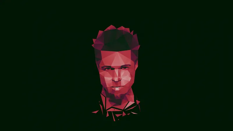 Brad Pitt as Tyler Durden, 4K wallpaper, Low poly, Dark background 4K