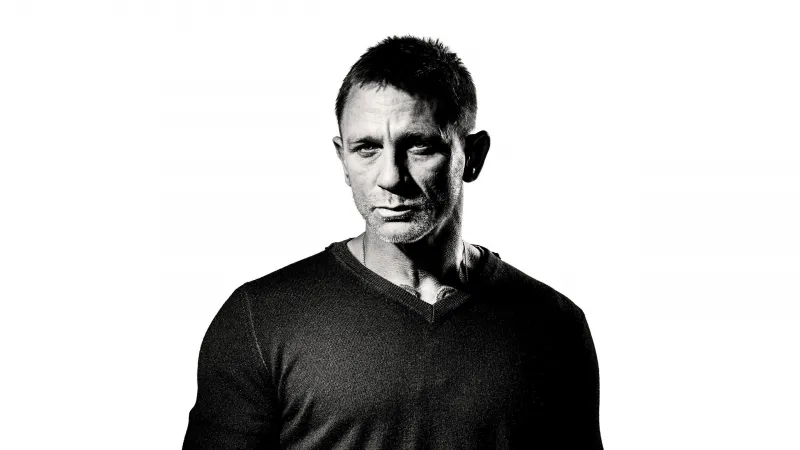Daniel Craig as James Bong, Monochrome, 5K background, Sigma Male