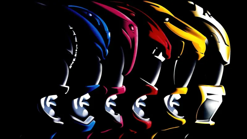 Power Rangers, Dark background 4K