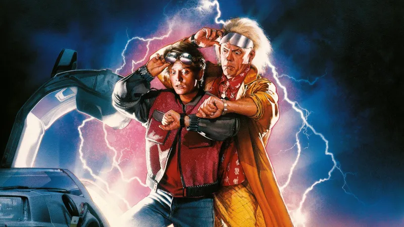 Back to the Future 4K wallpaper, Marty McFly, Dr. Emmett Brown
