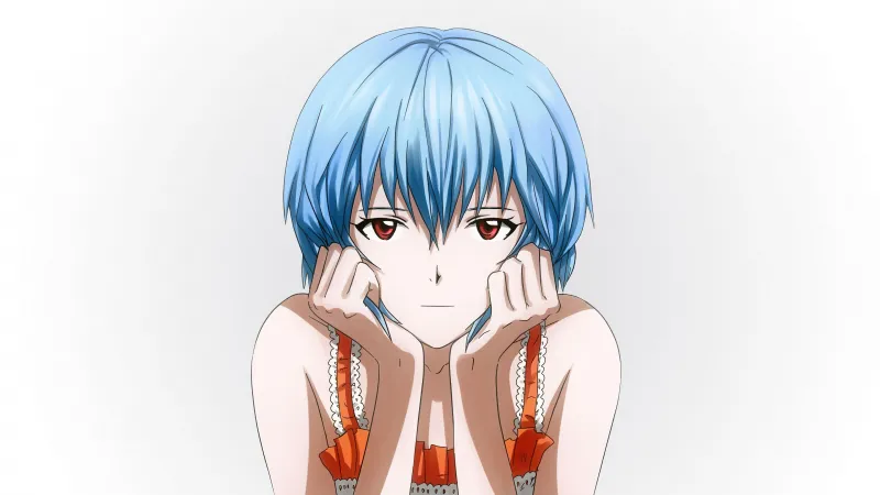 Anime girl Rei Ayanami, 4k background