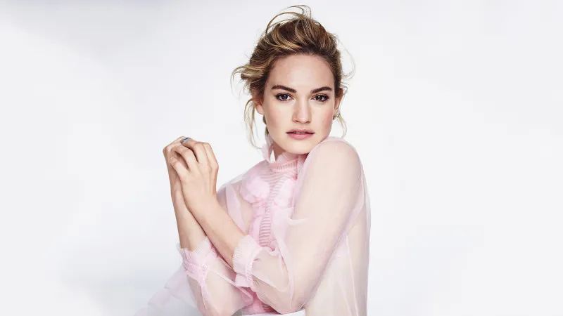 Lily James, White background