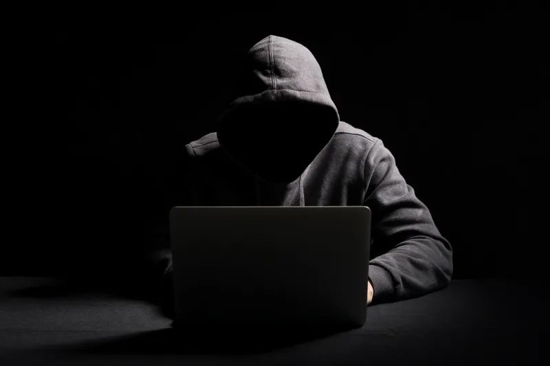 Hacker, Dark background 5K, Hacking, Laptop