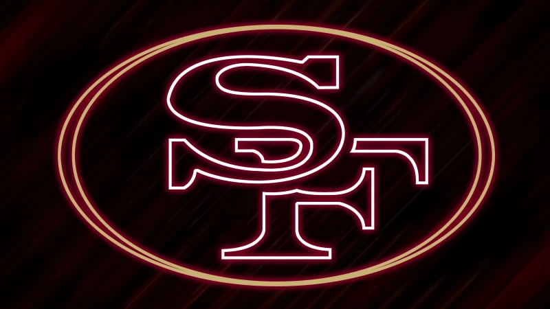San Francisco 49ers Neon Logo, 4K