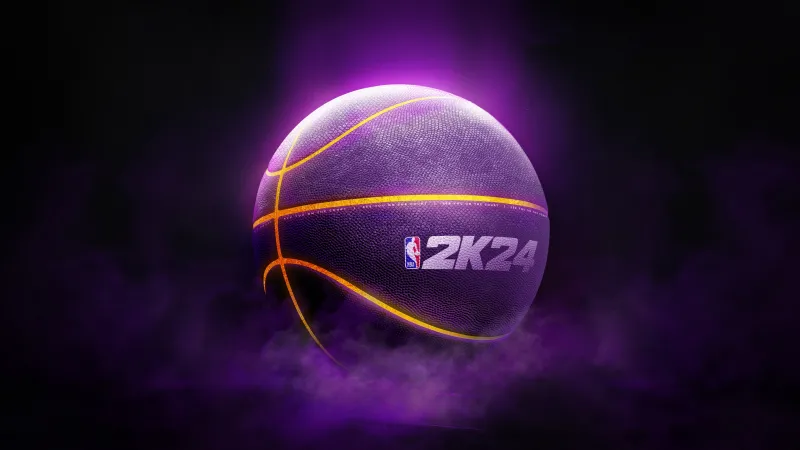 NBA 2K24 4K wallpaper, Basketball, 2024 Games, Purple background, Dark purple