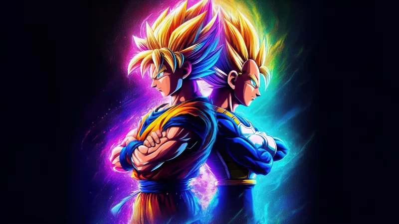 Goku vs Vegeta, Dragon Ball Z 5K Wallpaper, Dark background