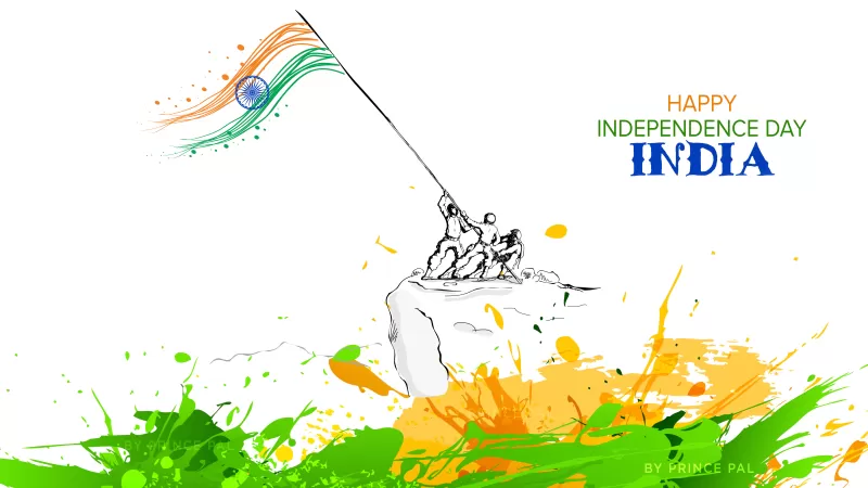 Independence Day, India, August 15th, Tricolor, Indian Flag, White background, 5K
