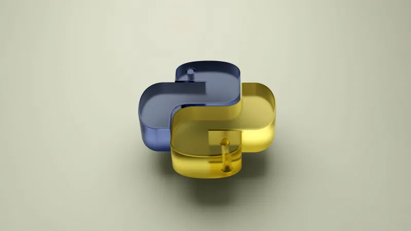 3D Python Logo, Programming language, 5K background