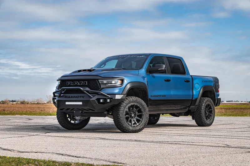 Hennessey Mammoth 1000, Ram 1500 TRX, Blue pickup truck, 2024 wallpaper