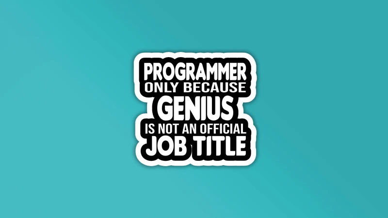 Genuis Programmer, Cyan background, Programmer quotes, 4K wallpaper