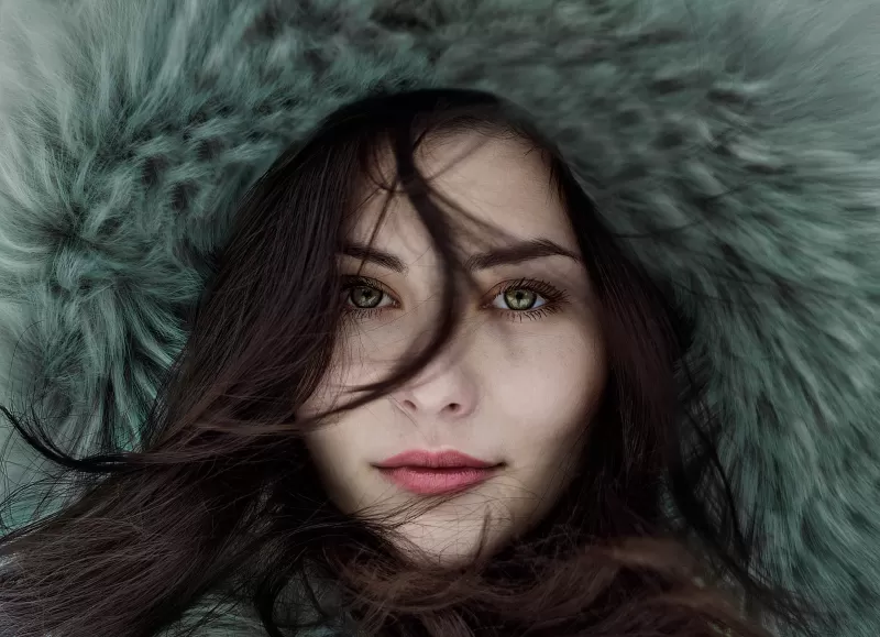 Woman, Portrait, Closeup, Fair, Beautiful, Cold, Winter, 5K
