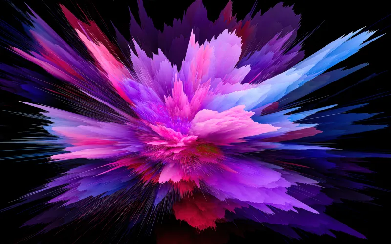 Purple color burst wallpaper, Xiaomi stock, Black background