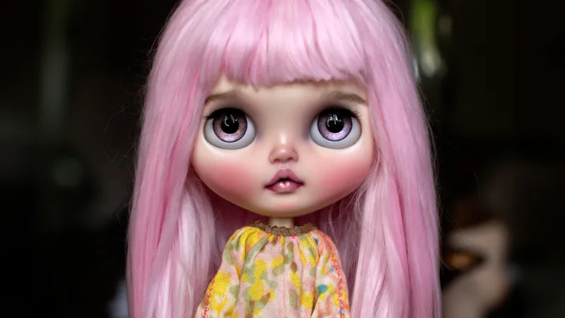 Pink hair, Blythe doll, 5K wallpaper, Cute doll