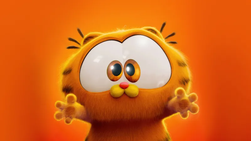 Adorable Baby Garfield, The Garfield Movie wallpaper, 2024 Movies, Animation movies, Orange aesthetic, Orange background