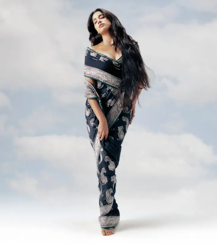 Janhvi Kapoor, Saree, Elle Magazine, Indian actress