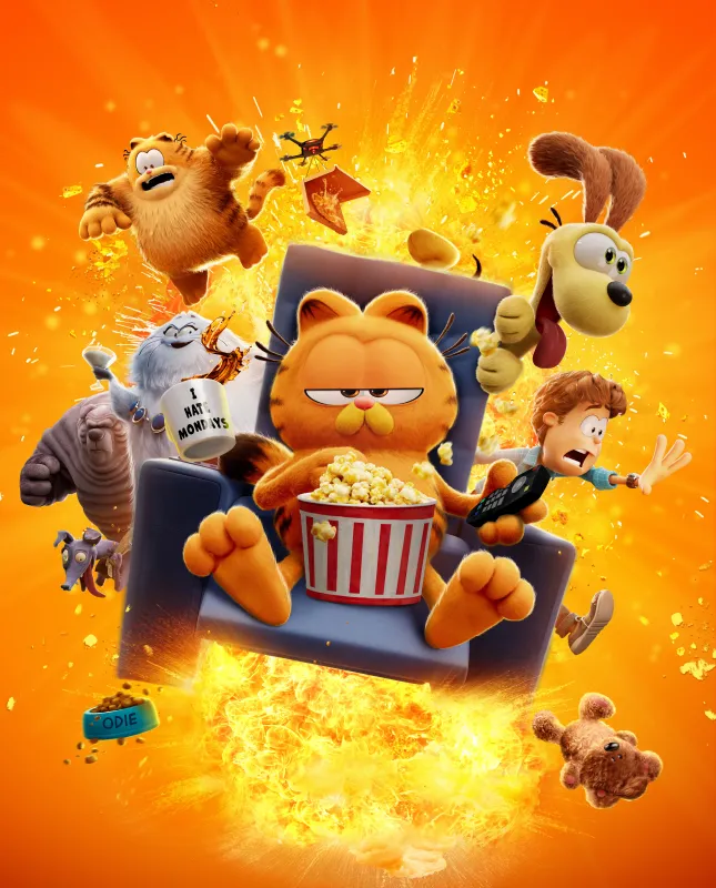 The Garfield Movie, iPhone wallpaper 8K, Movie poster, 5K, 2024 Movies