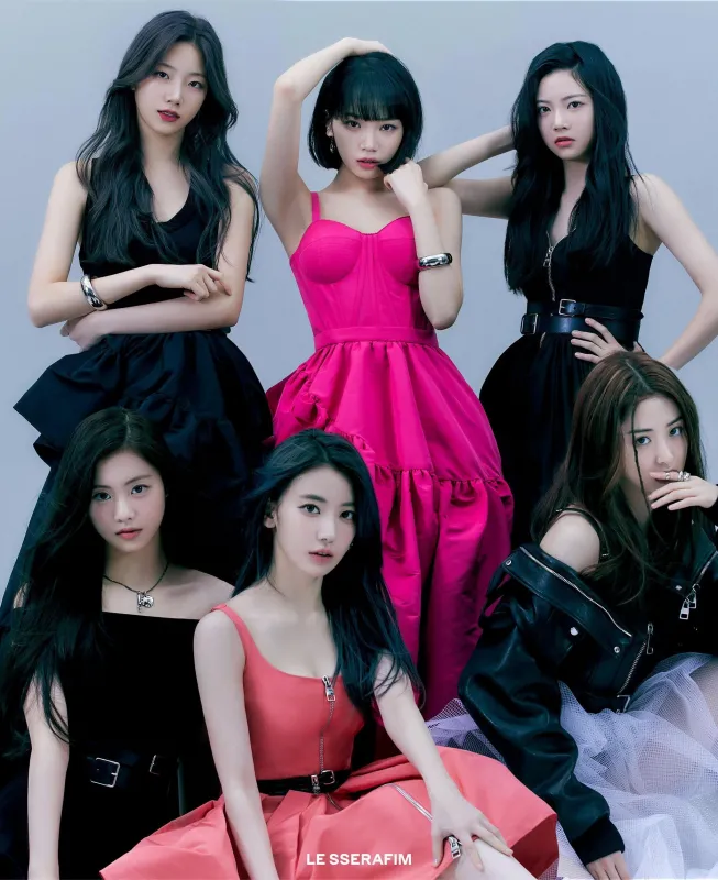 Le Sserafim, Phone wallpaper, Sakura, Kim Chae-won, Huh Yun-jin, Kazuha, Hong Eun-chae