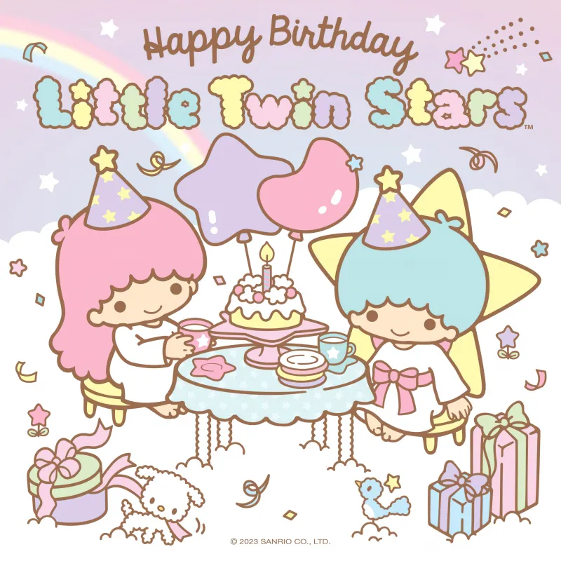 Little Twin Stars, Happy Birthday, 4K iPad wallpaper