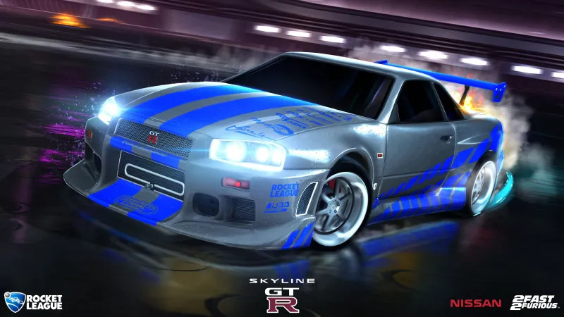 Rocket League, Nissan Skyline GTR R34, 4K wallpaper