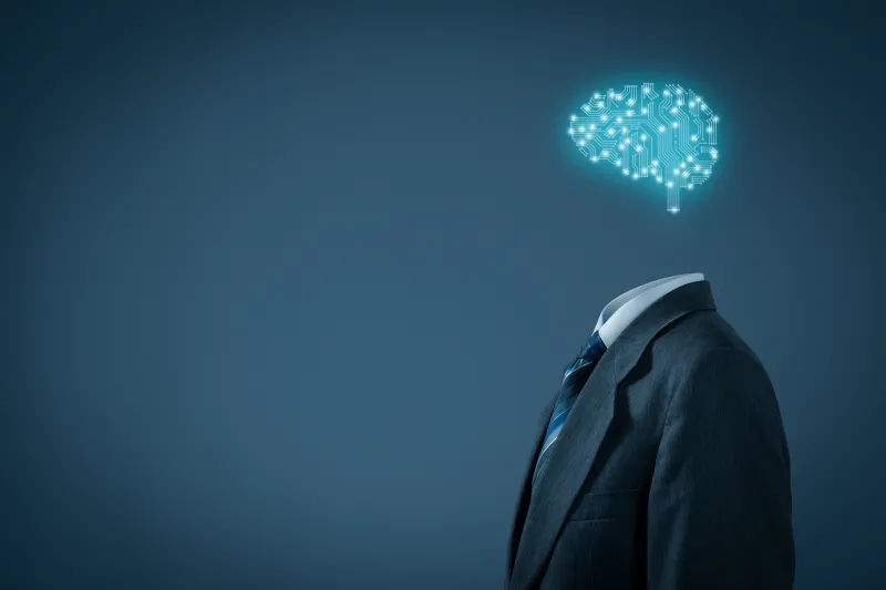 Man in suit, Brain, 5K wallpaper