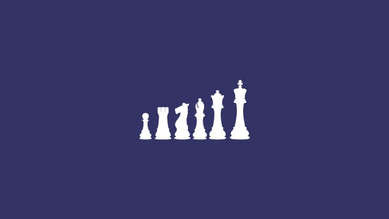 Chess pieces, Minimalist wallpaper, King, Queen, Rook, Bishop, Knight, Pawn