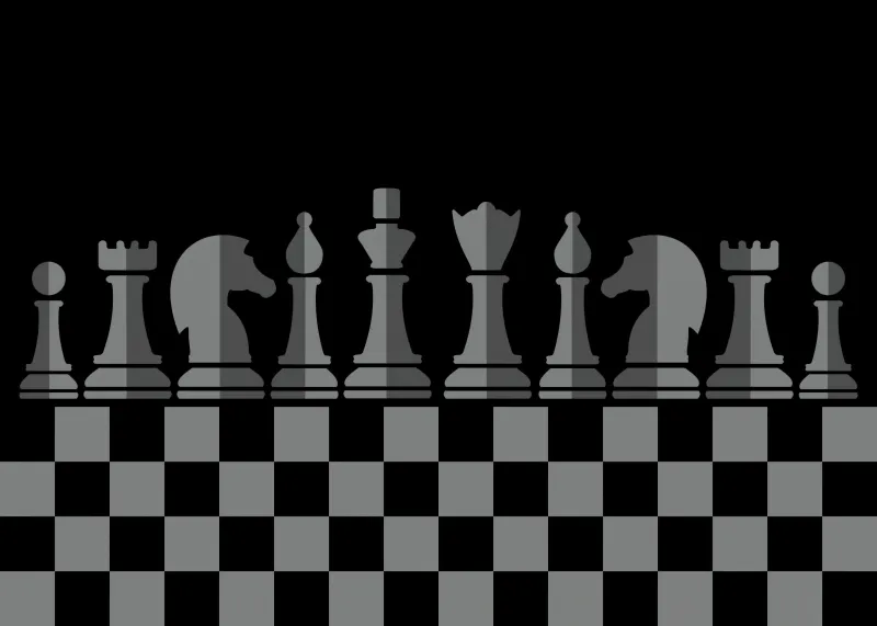 Chess pieces, AMOLED wallpaper 4K, King, Queen, Rook, Bishop, Knight, Pawn, Black background