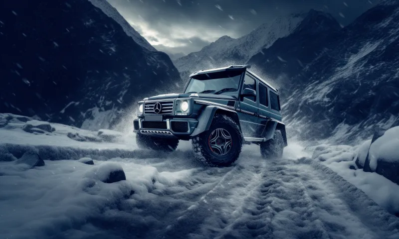 Mercedes-Benz AMG G 63, Snow covered car, HD wallpaper