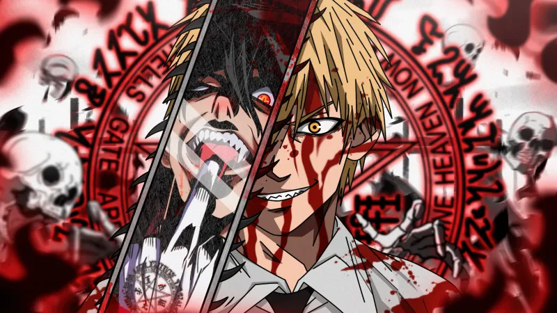 Alucard, Denji, Crossover, Chainsaw Man, 5K wallpaper, Hellsing