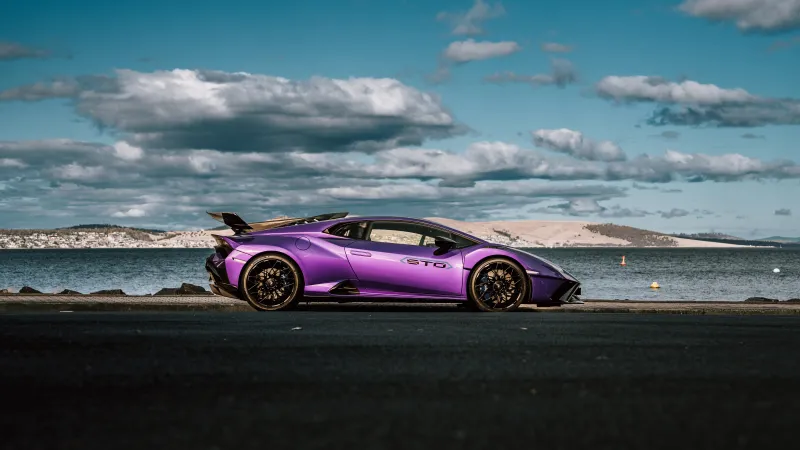 Lamborghini Huracán STO, Purple, 5K, 8K wallpaper