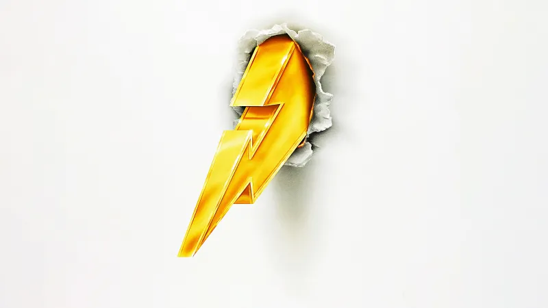 Hercules, Disney Animation, Golden lightning bolt, White background, 5K wallpaper