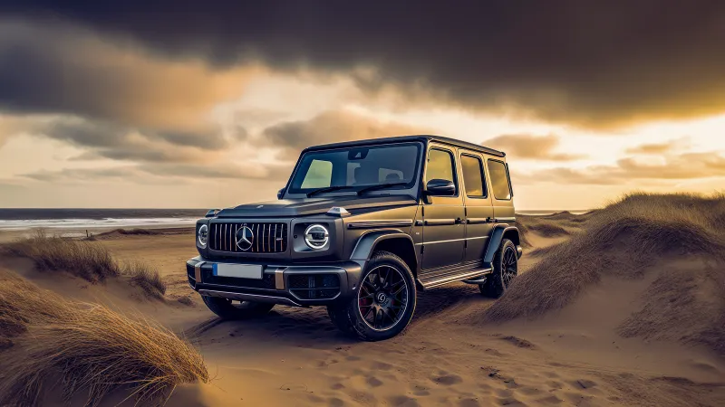 Mercedes-Benz AMG G 63, Beach, G Wagon, 5K background