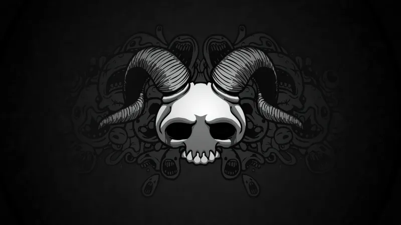 Demon Skull, 4K wallpaper, The Binding of Isaac, Dark background, Spooky