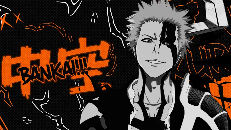 Bankai, Bleach, Ultrawide 8K wallpaper, Dark background