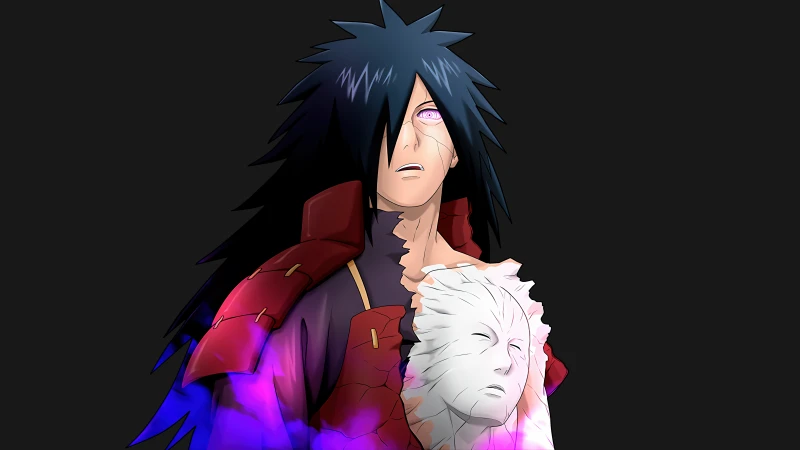 Madara Uchiha, Fan Art, Digital render, 5K wallpaper, Dark background