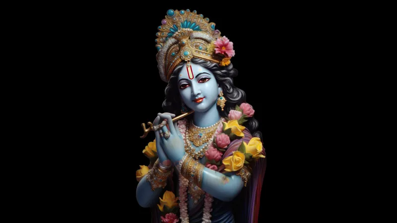 Hindu God Krishna, 8K AMOLED wallpaper