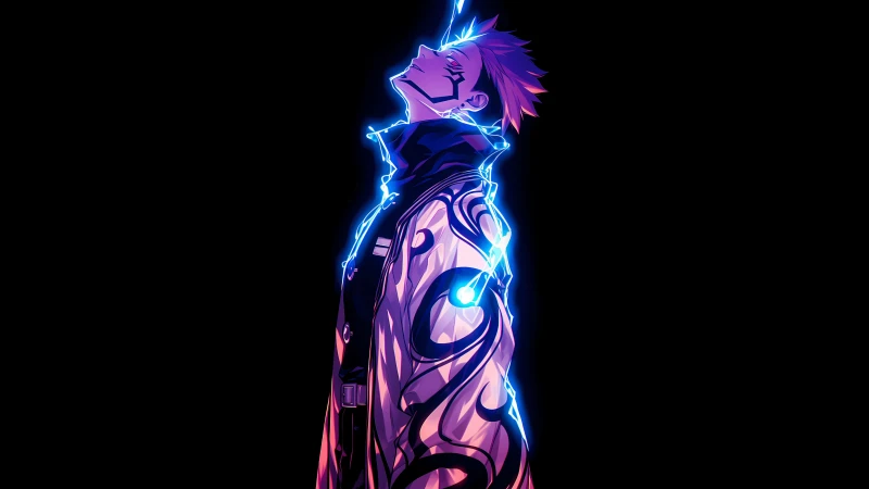 Sukuna, Black background, 5K wallpaper, AMOLED, Jujutsu Kaisen