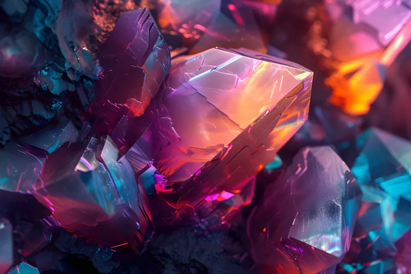 Gemstone, Crystals, Abstract background, 5K wallpaper, Sparkling