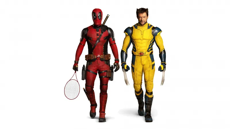 Deadpool & Wolverine, 8K background, White background, 2024 Movies, 5K