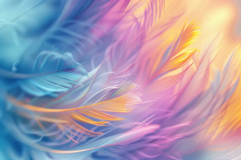 Colorful, Feathers, Aesthetic, 5K wallpaper